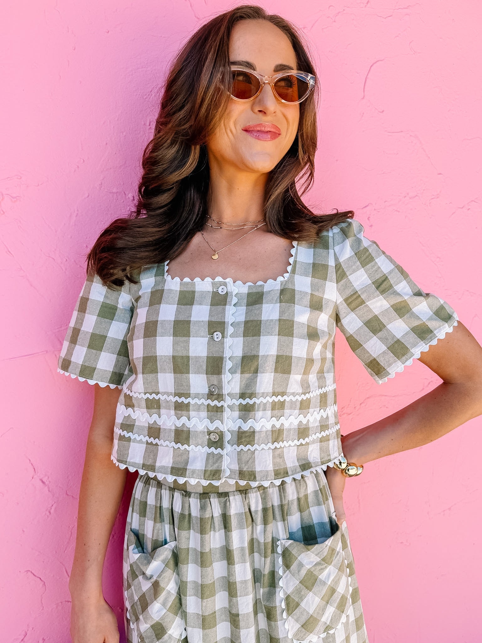 Waverly Ric Rac Gingham Top