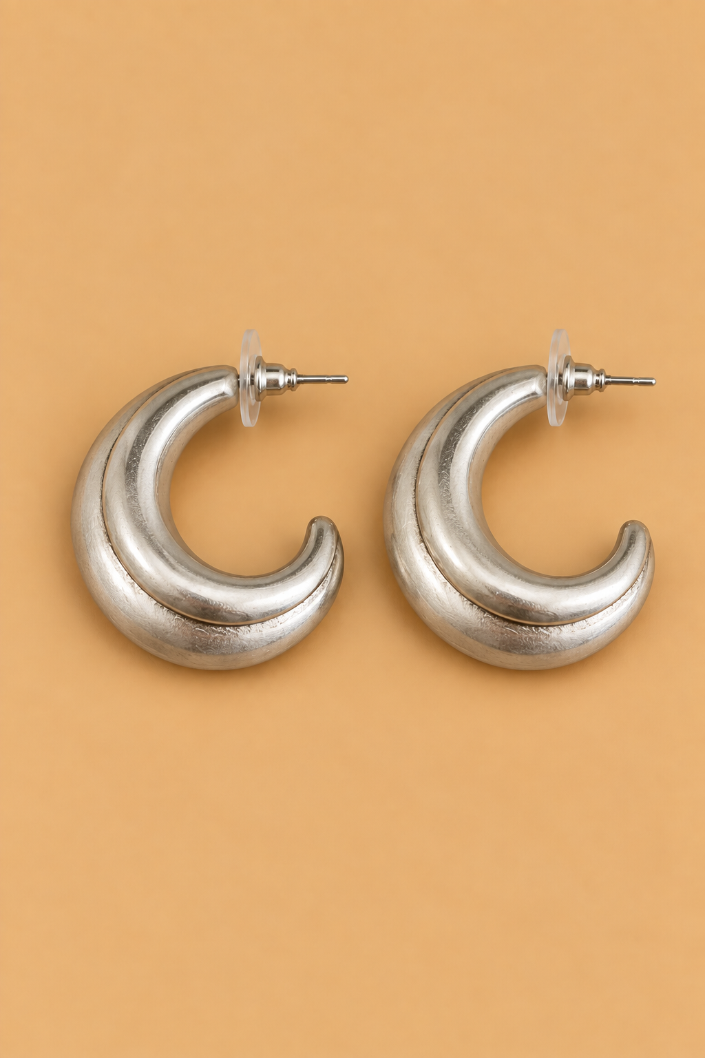 Whitney Open Hoop Earrings-Silver