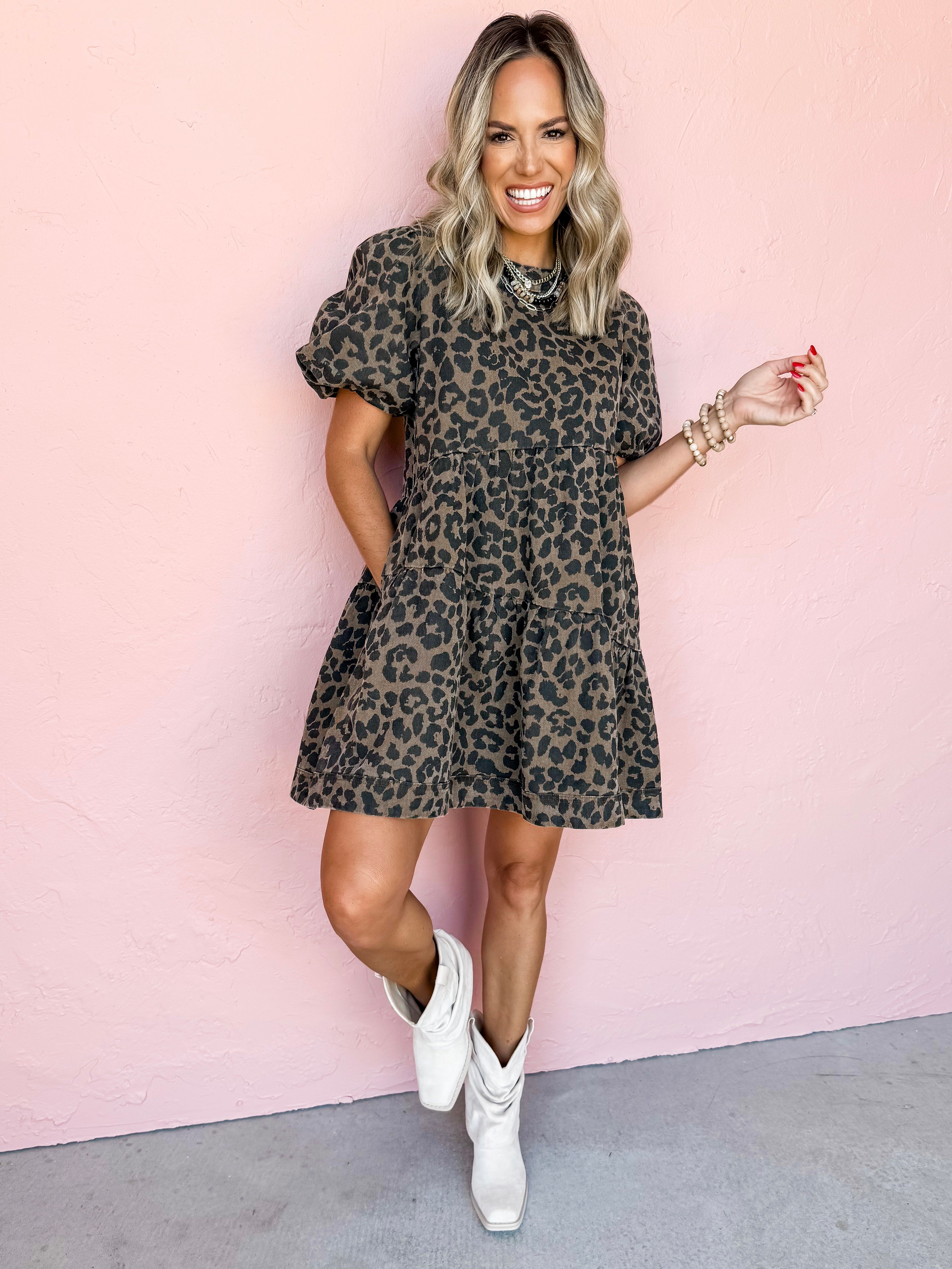 Wonders Await Leopard Print Mini Dress