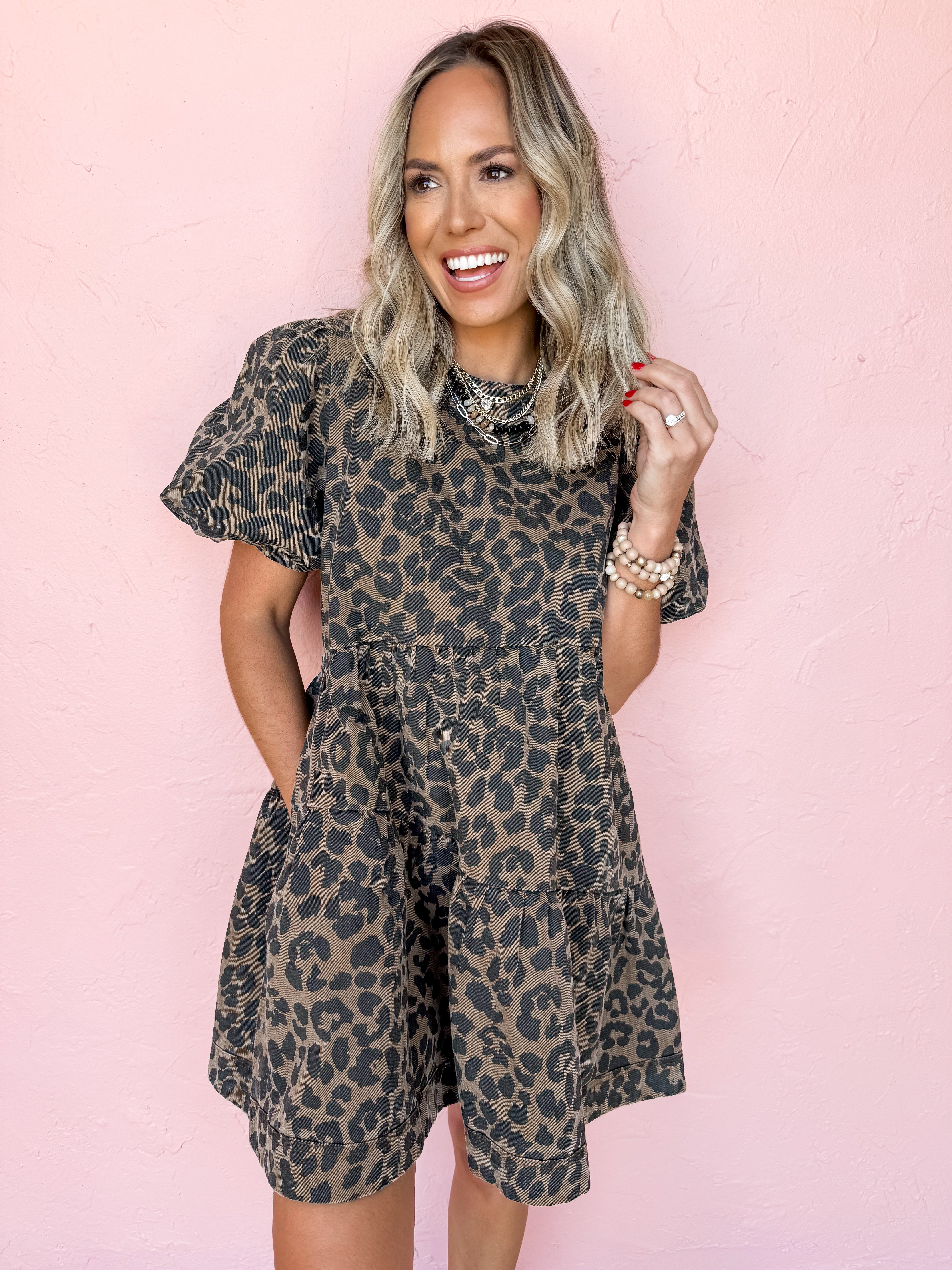 Wonders Await Leopard Print Mini Dress