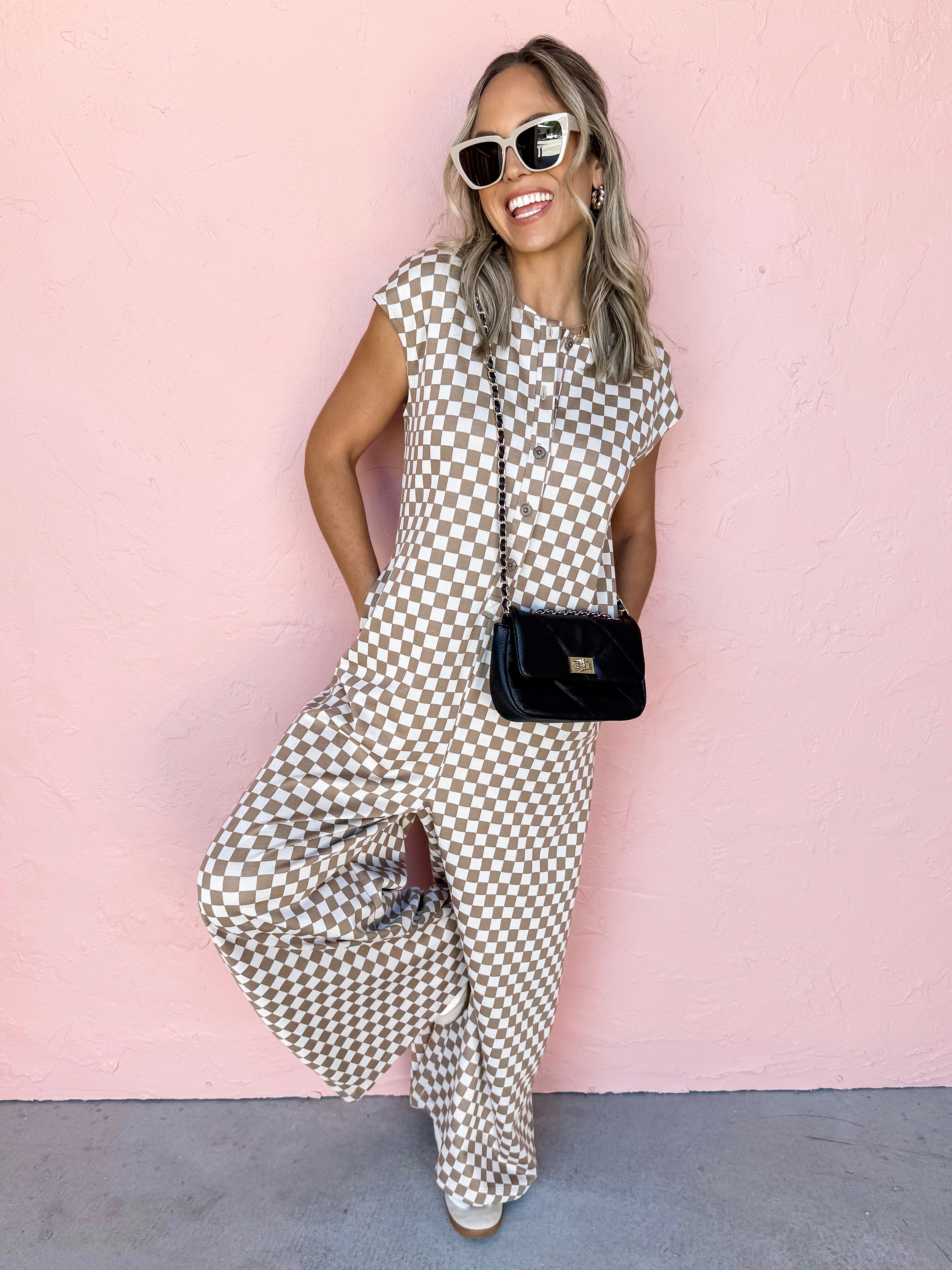 You Know The Story Checkered Jumpsuit