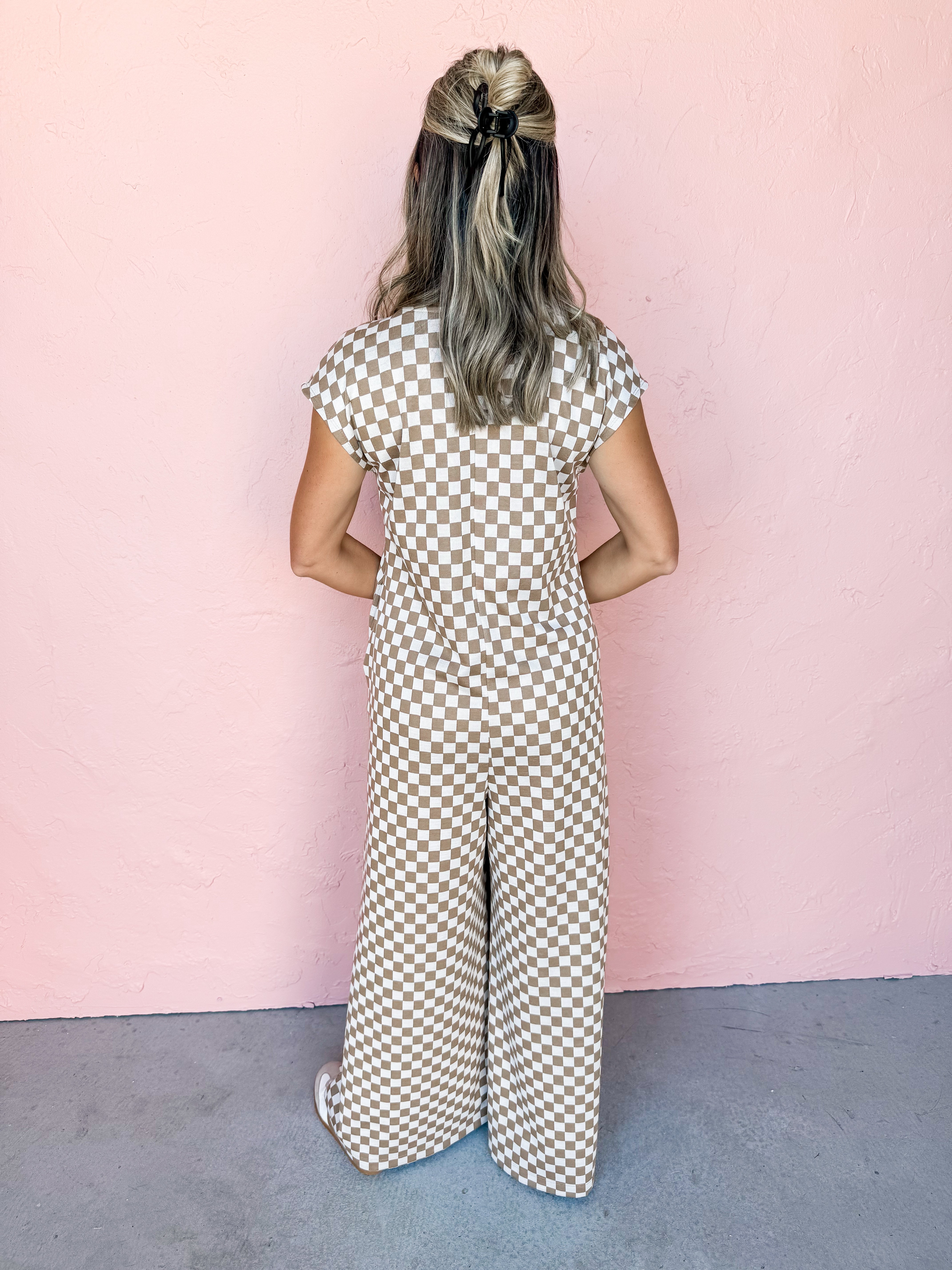 You Know The Story Checkered Jumpsuit