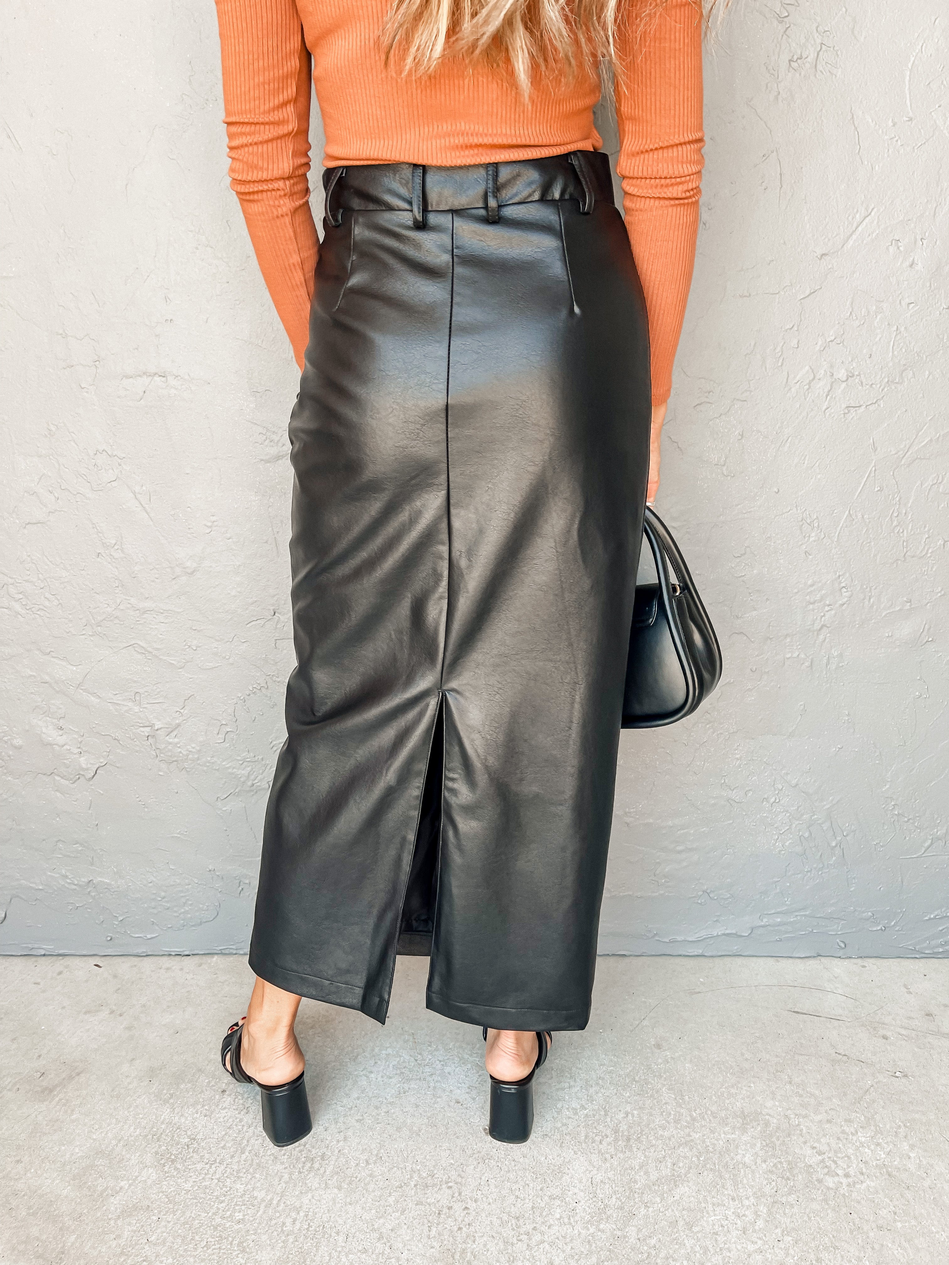 Faux Leather Skirt for Everyday Wear -