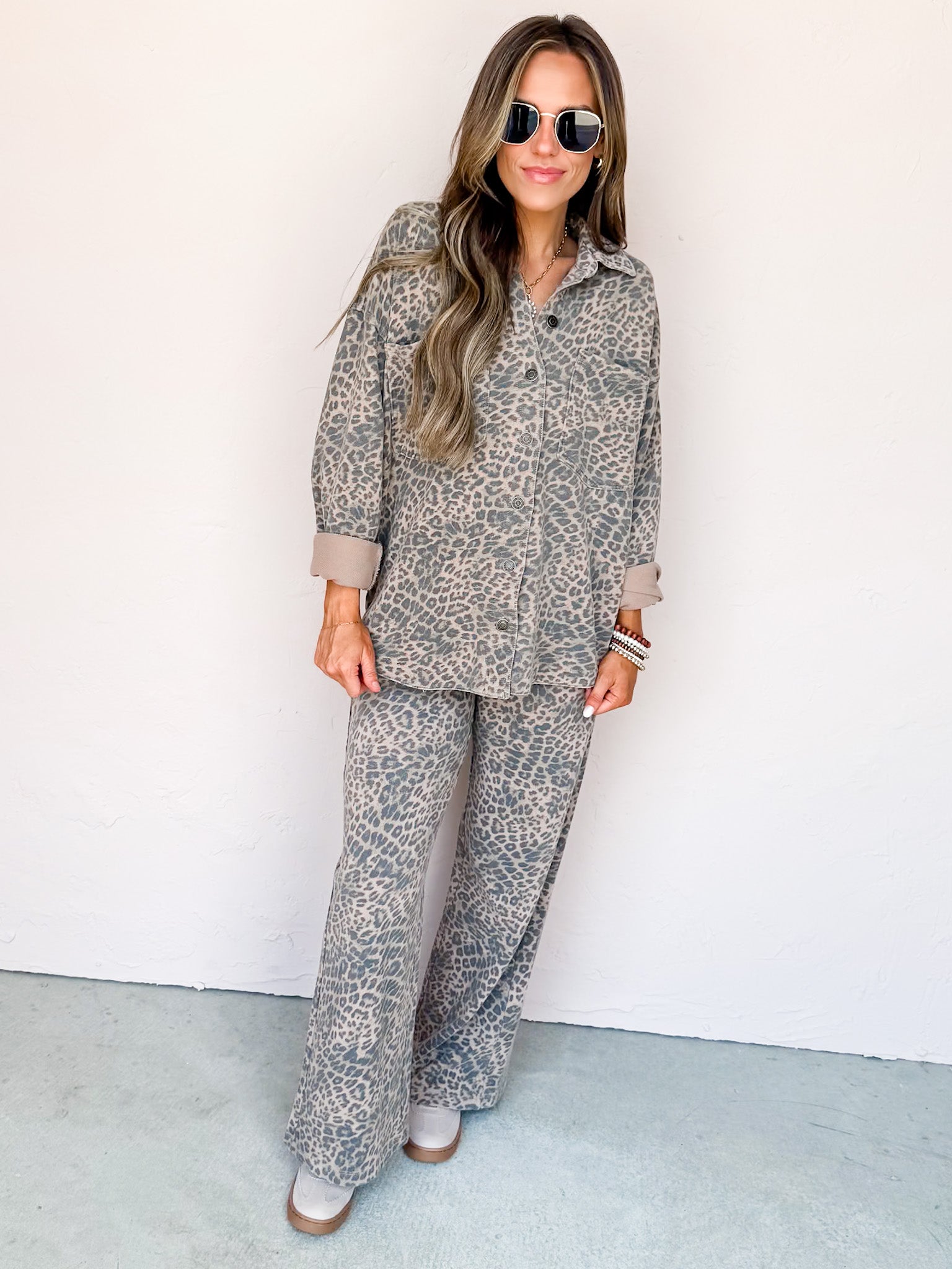 [Z Supply] Hunter Leopard Knit Pant-Desert Tan