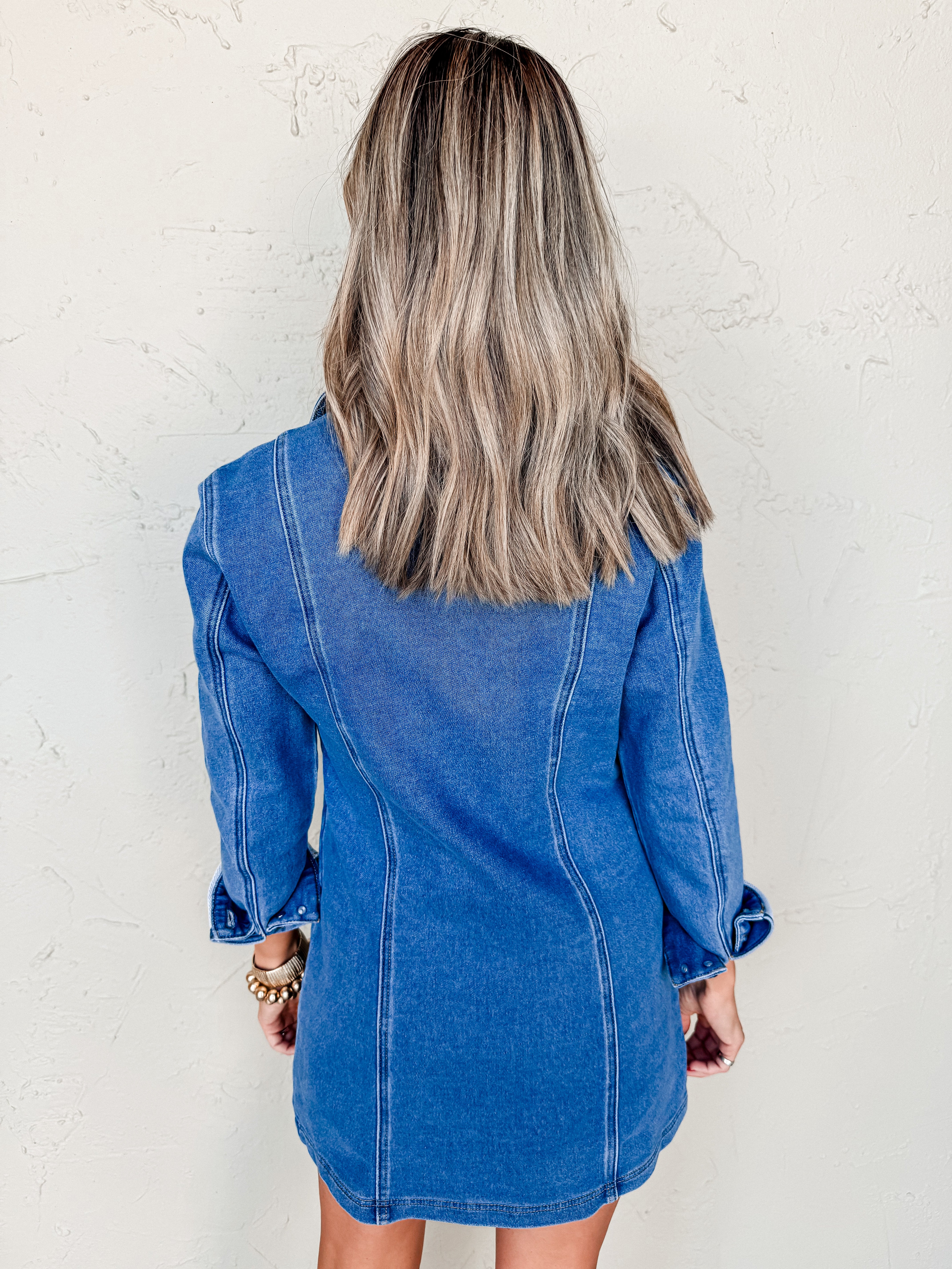 [Z Supply] Candice Knit Denim Dress-Vintage Indigo