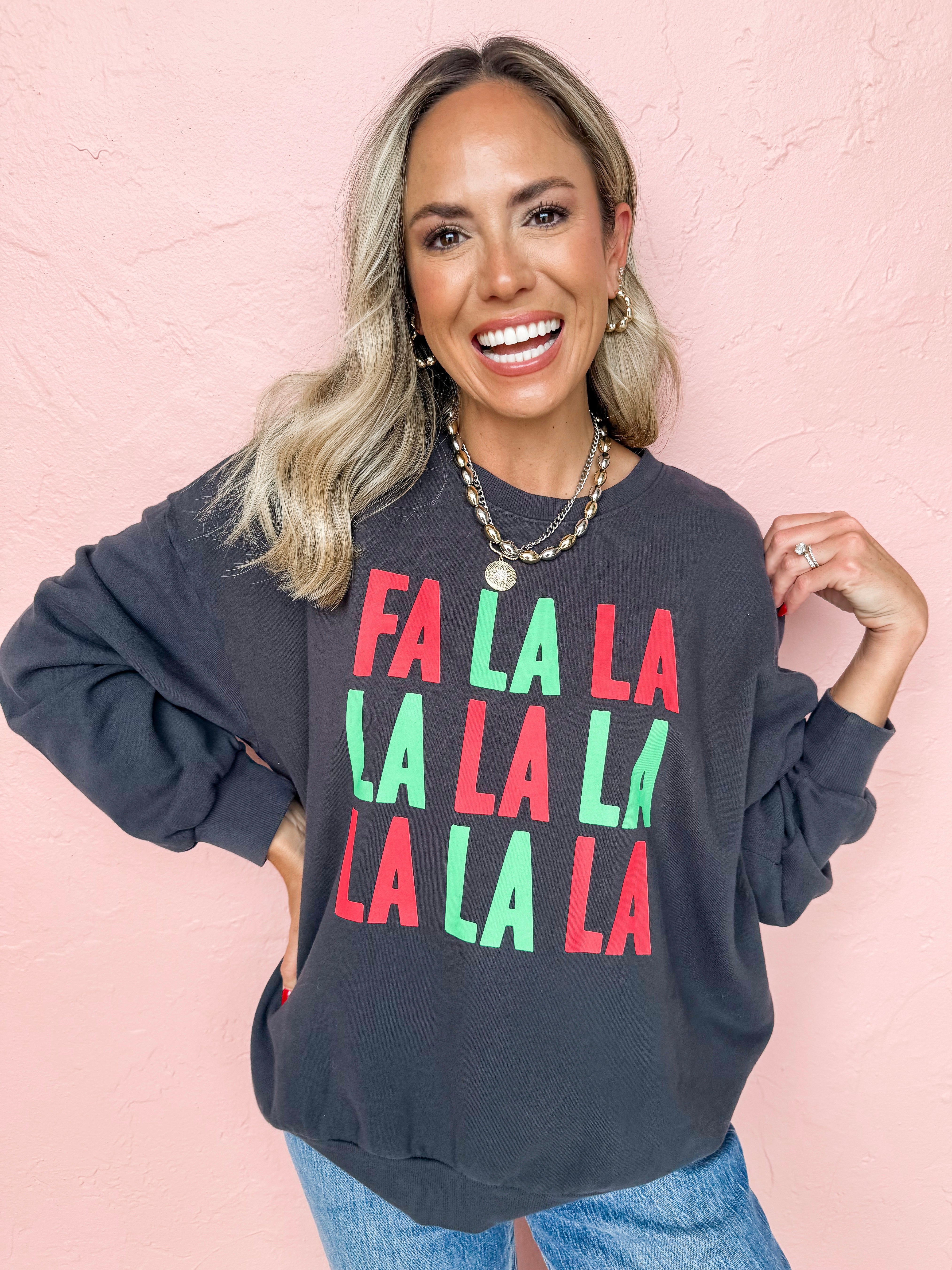 [Z Supply] Fa La La Sunday Sweatshirt-Black Sand