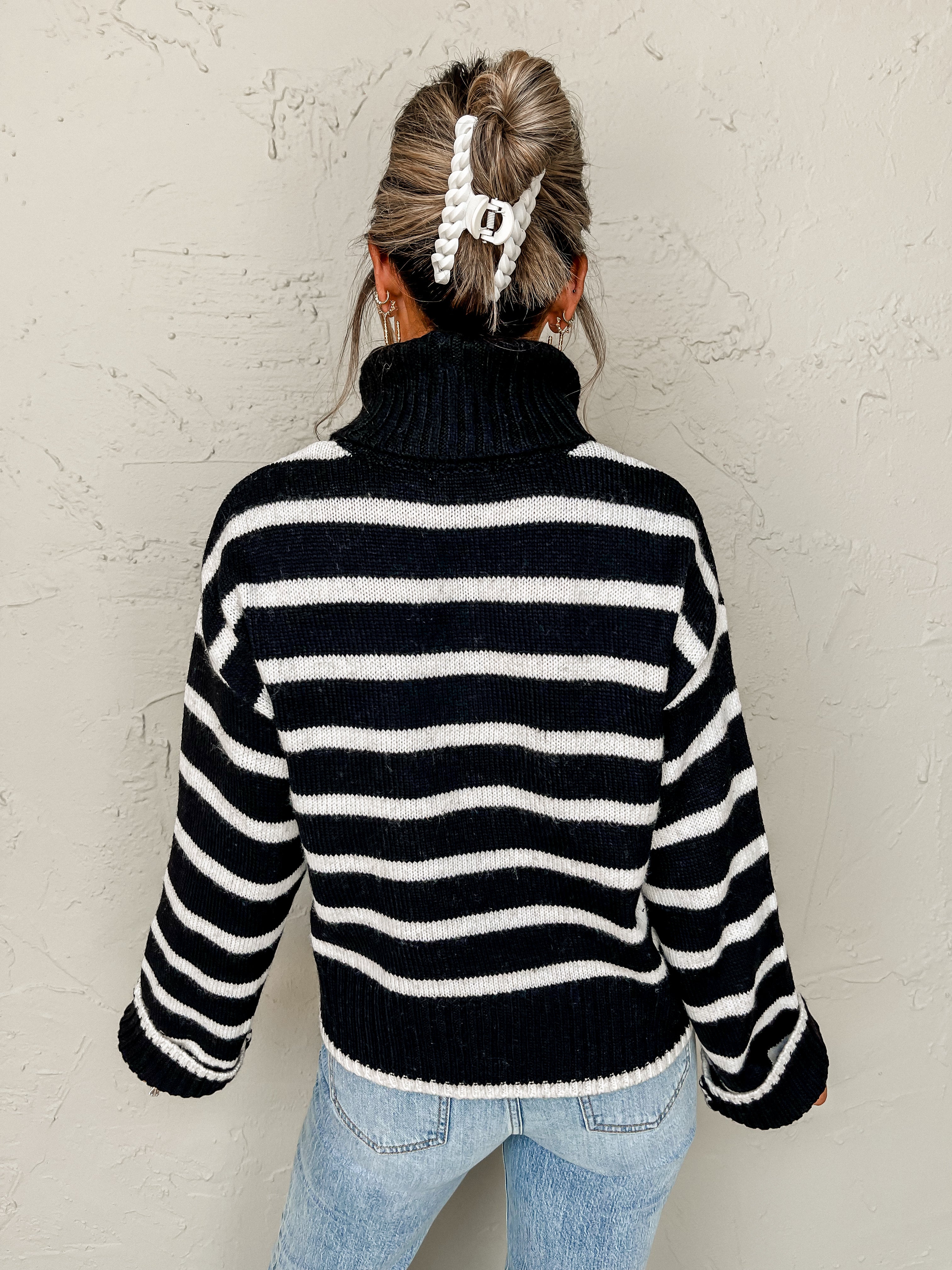 [Z Supply] Josephine Stripe Sweater-Black