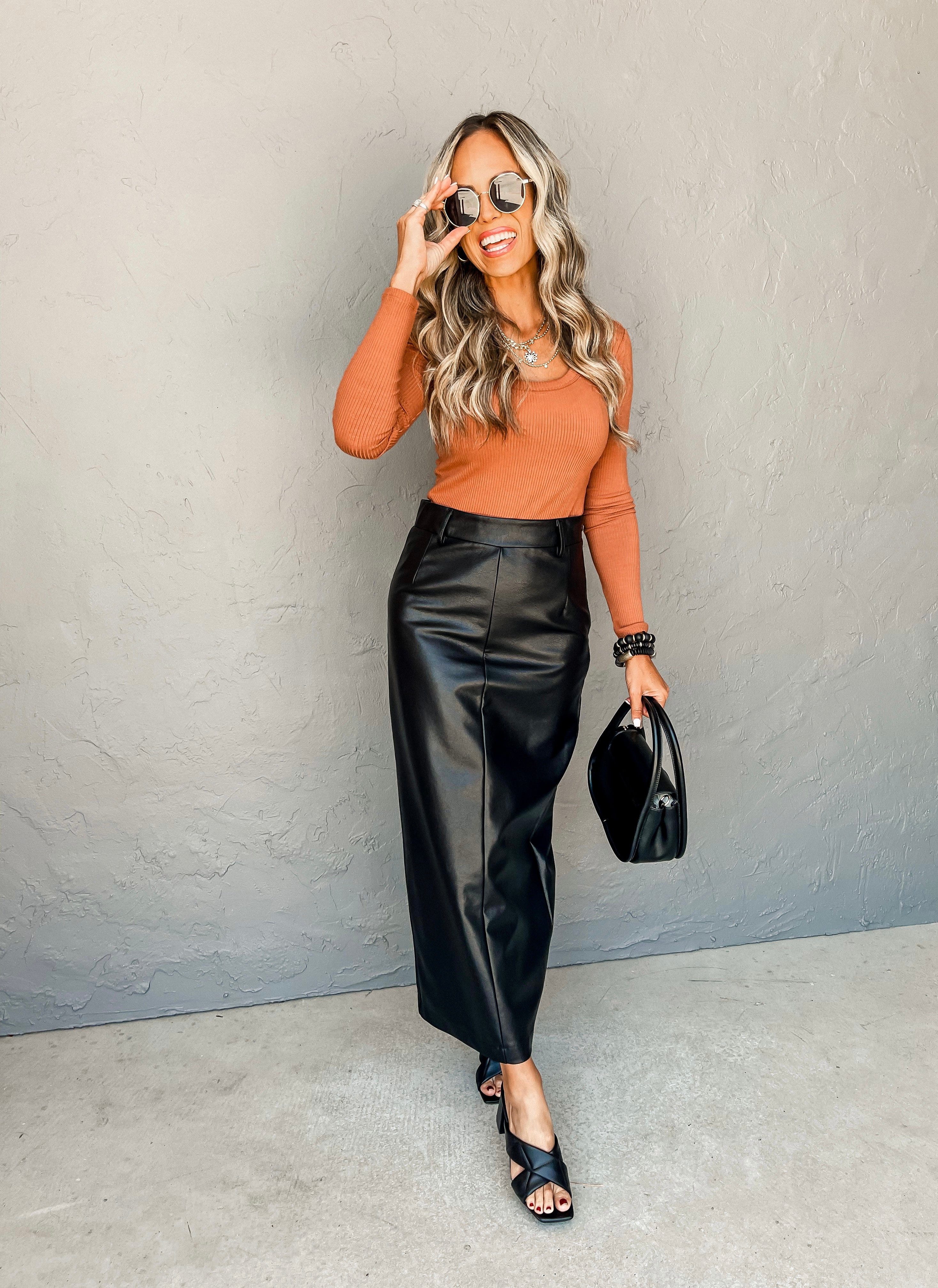 Your Turn Faux Leather Maxi Skirt