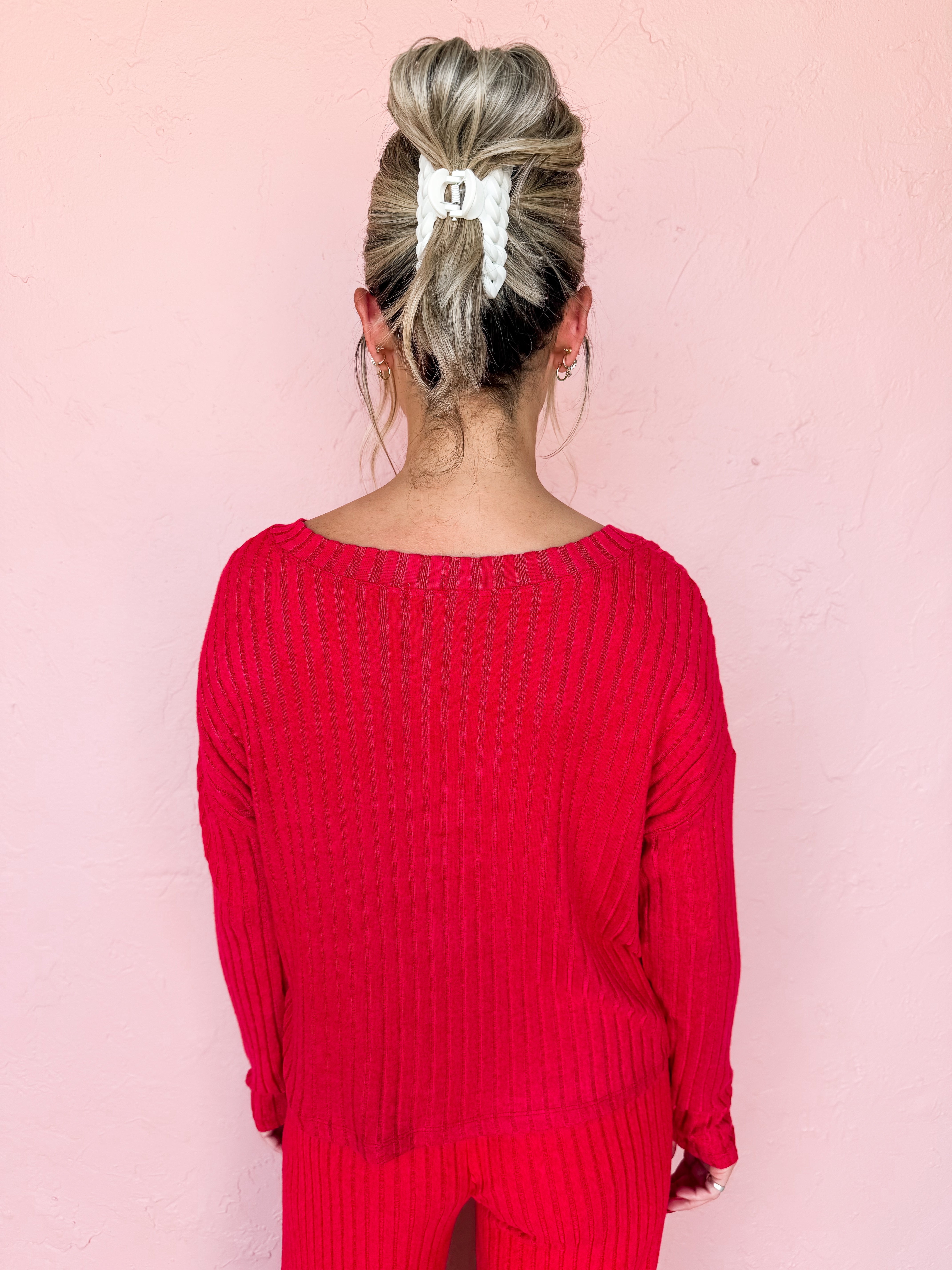 [Z Supply] Mara Long Sleeve Cardigan Top-Haute Red