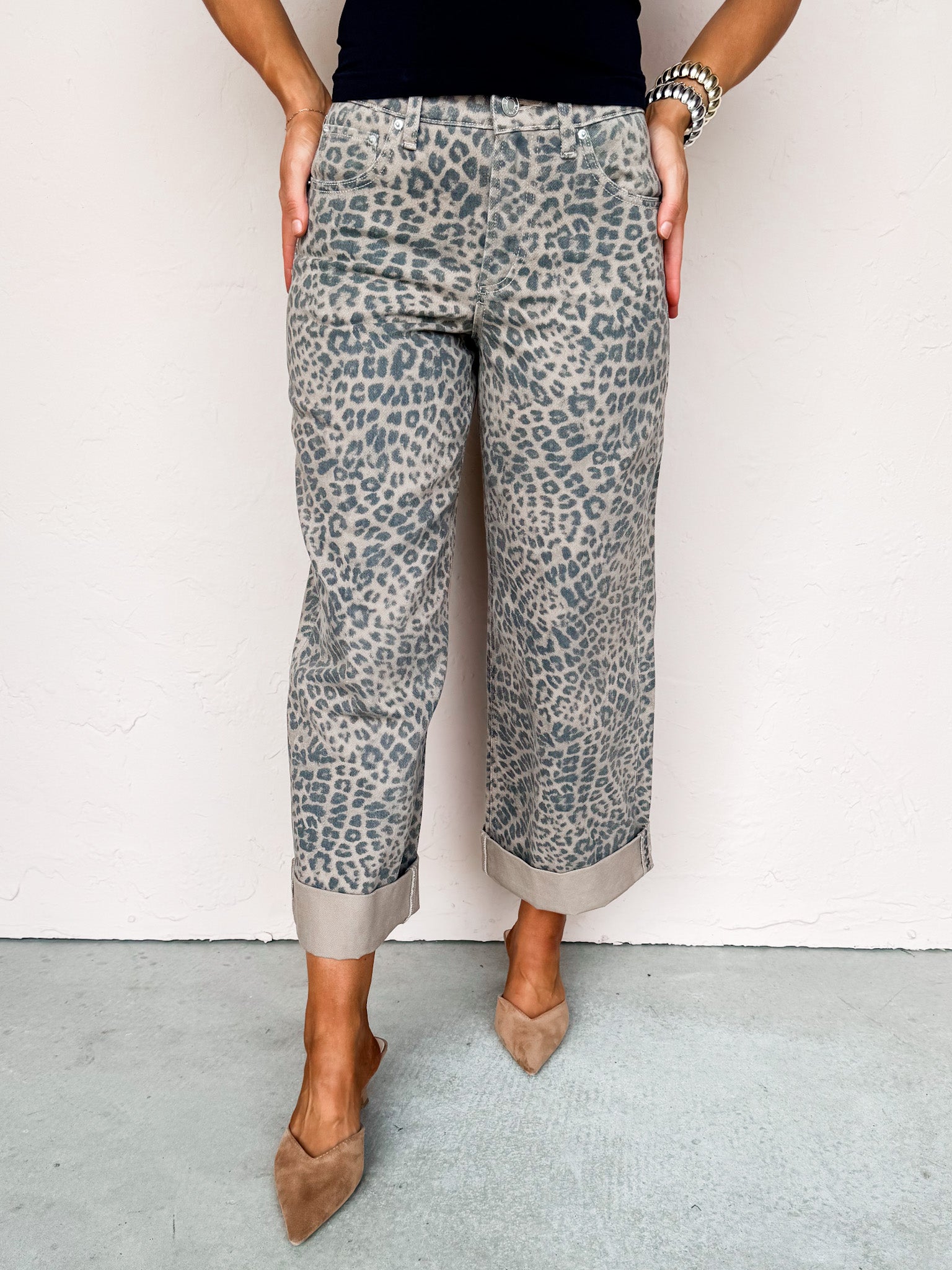 [Z Supply] Marli Denim Leopard Pants-Desert Tan