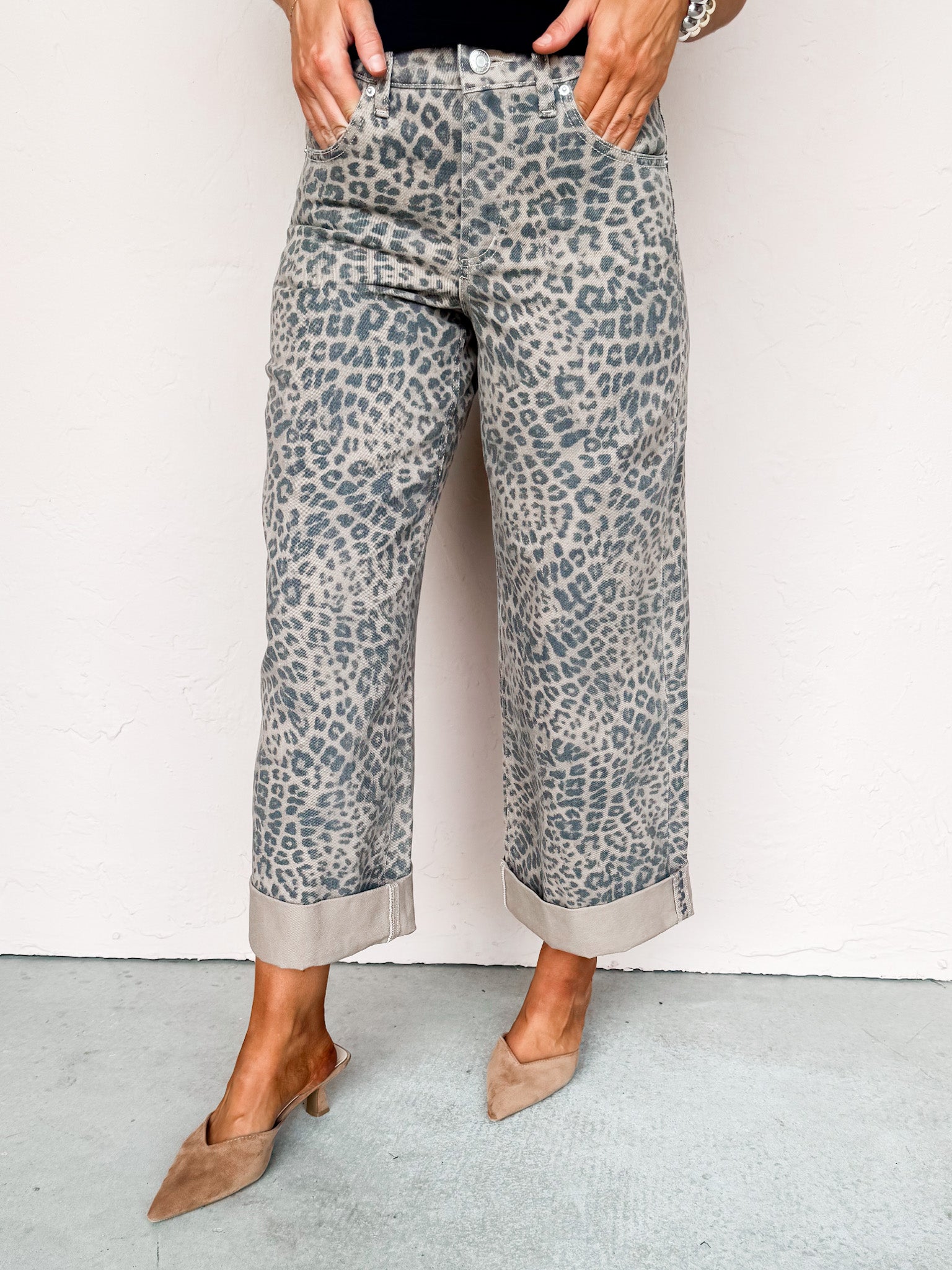 [Z Supply] Marli Denim Leopard Pants-Desert Tan
