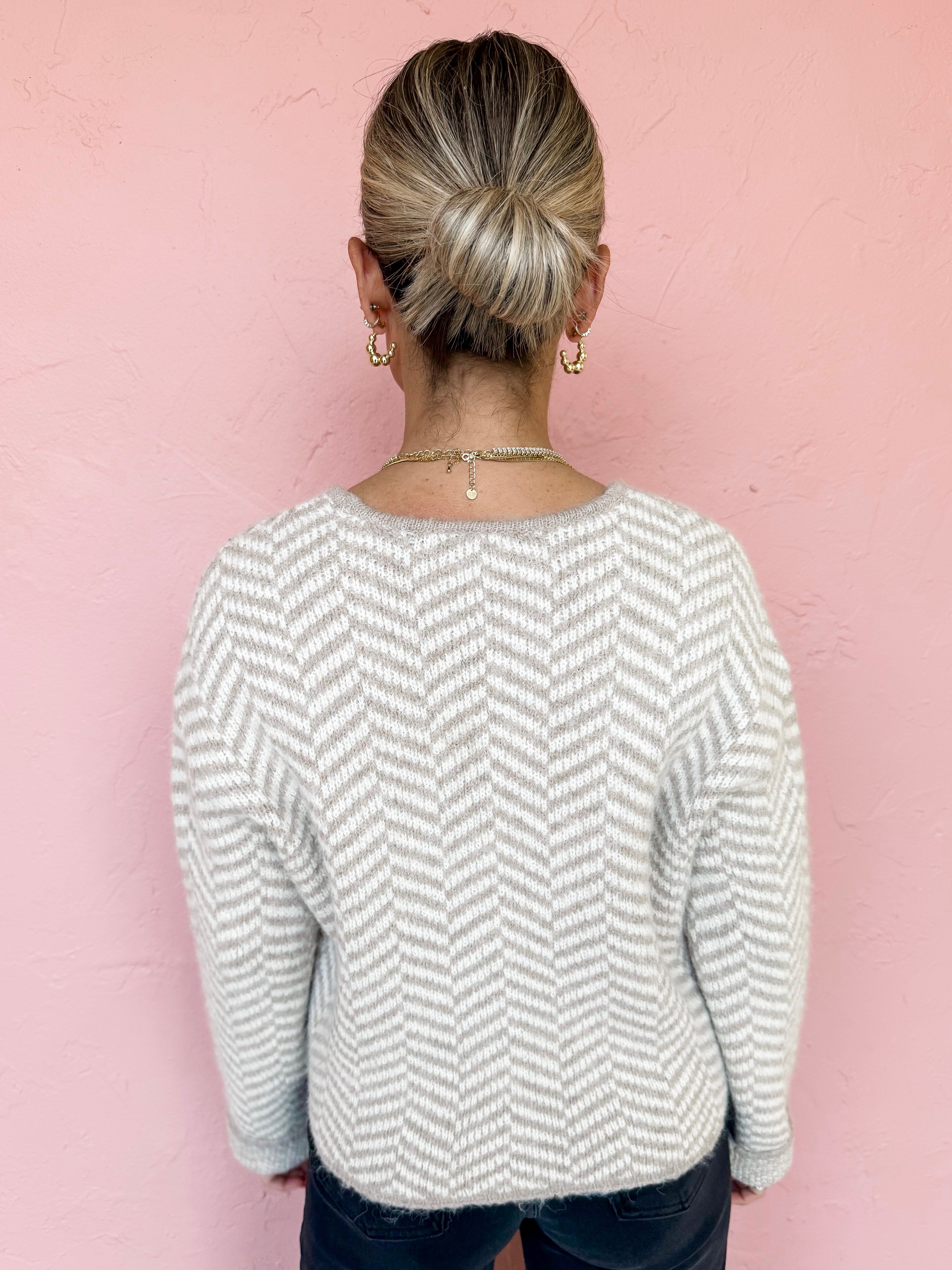 [Z Supply] Naomi Herringbone Cardigan-Sea Salt