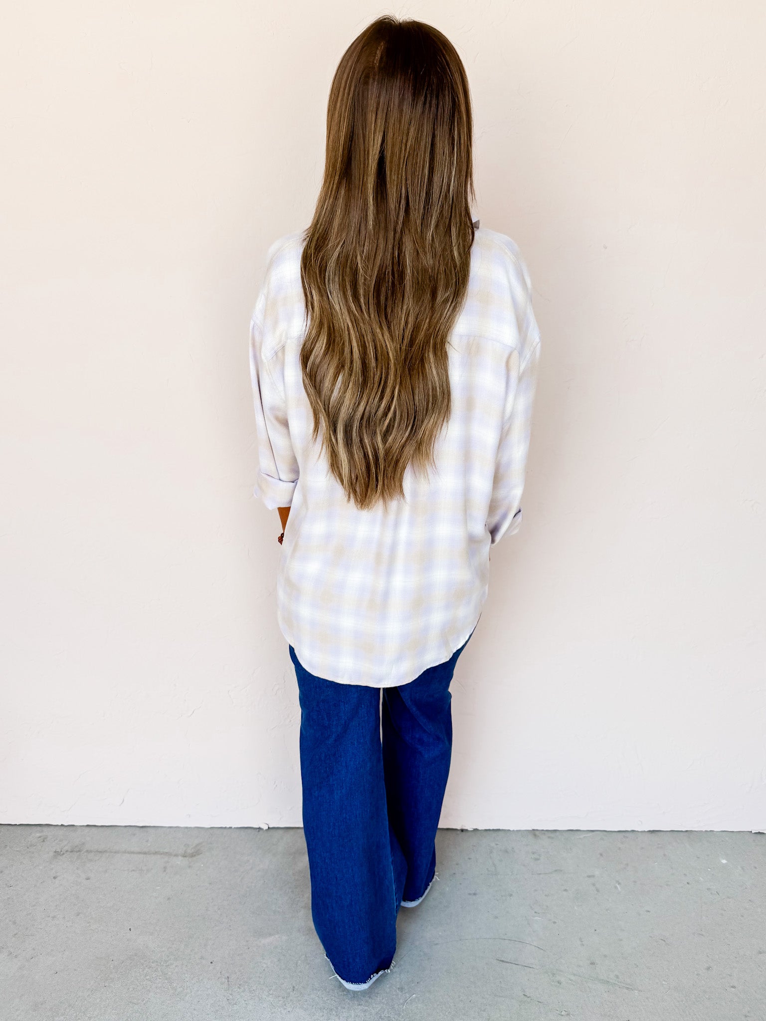 [Z Supply] River Plaid Button Up-Lavender Ice