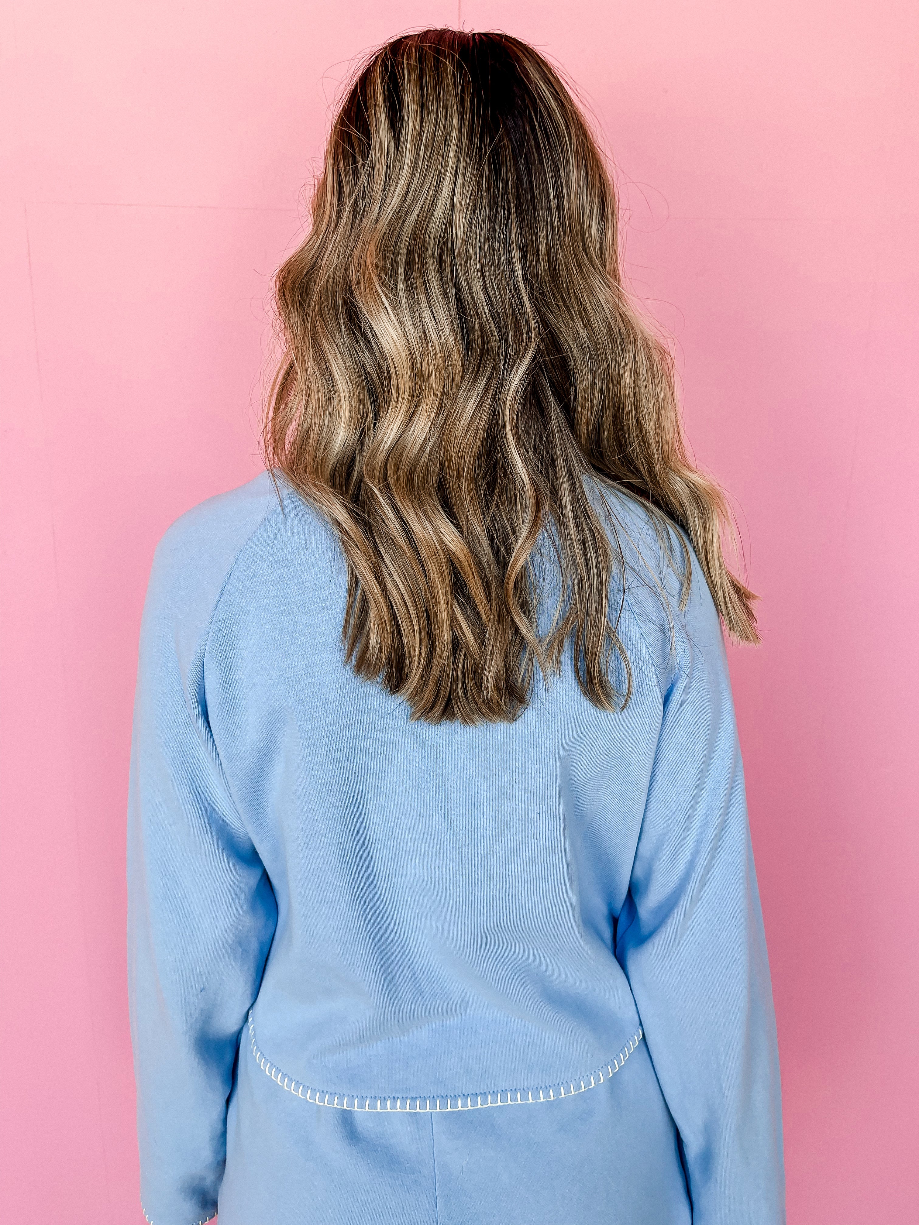 [Z Supply] Seville Cropped Sweatshirt-Surf Blue