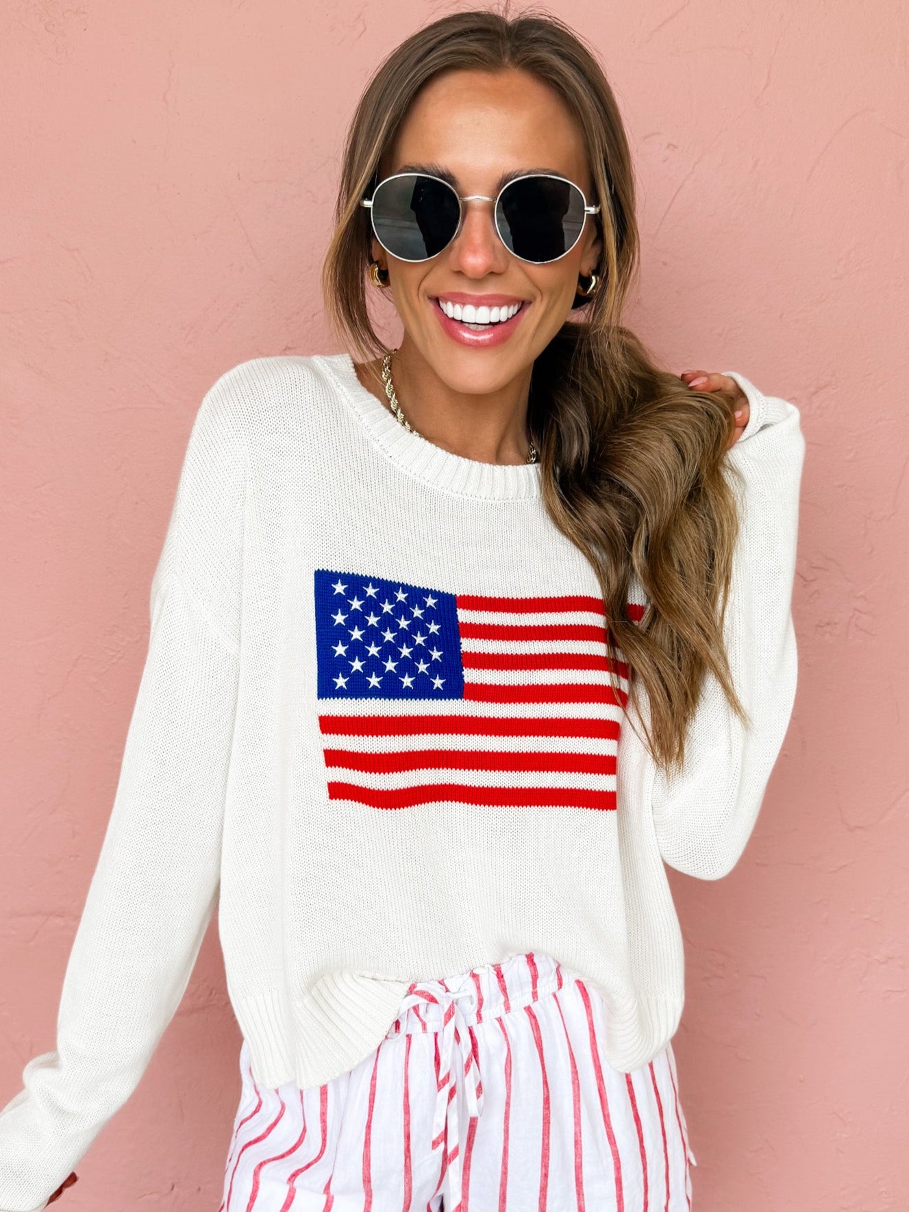 [Z Supply] Sienna Patriot Sweater-Sea Salt