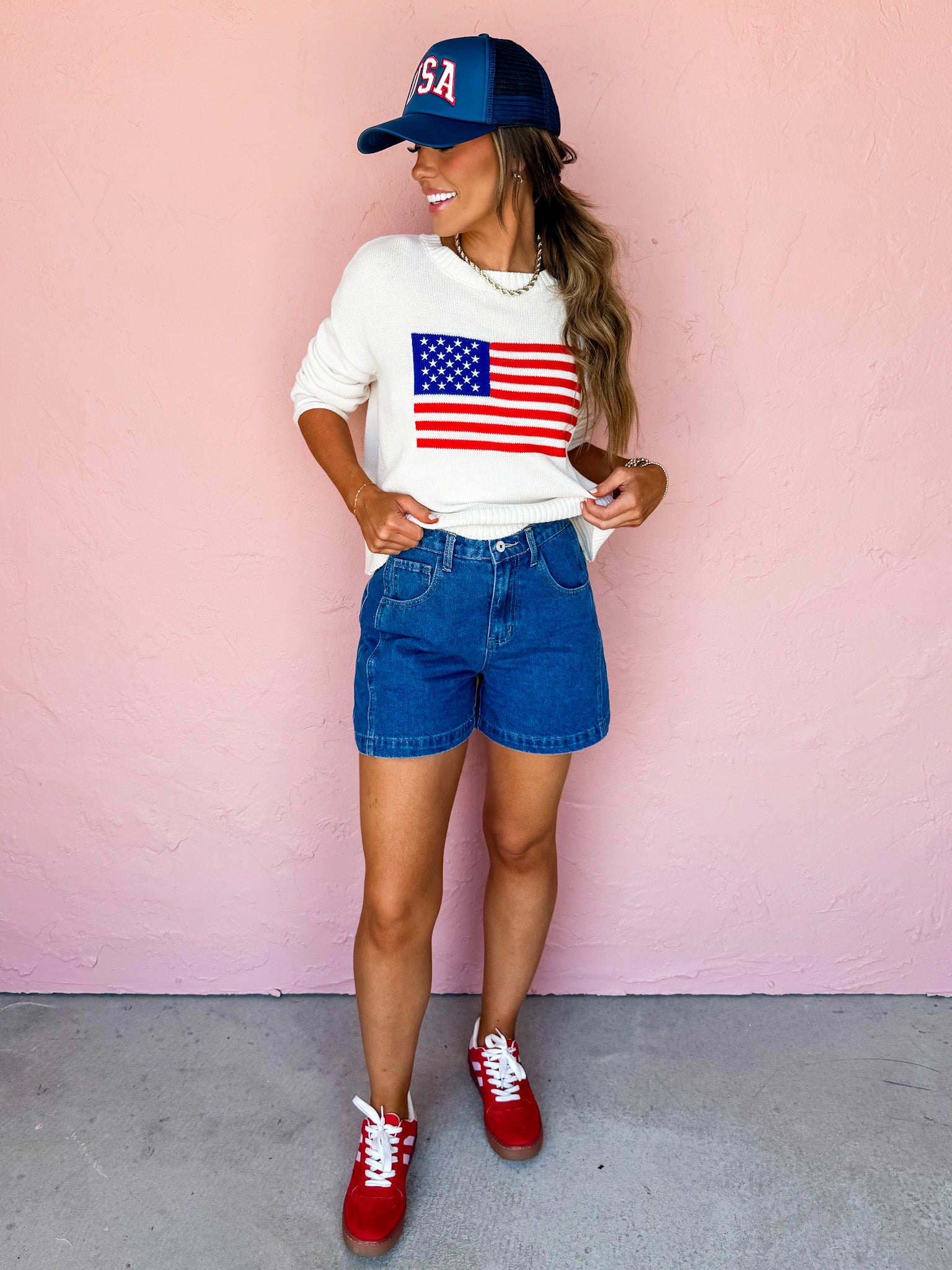 Letters From Manhattan Shorts-Dark Denim