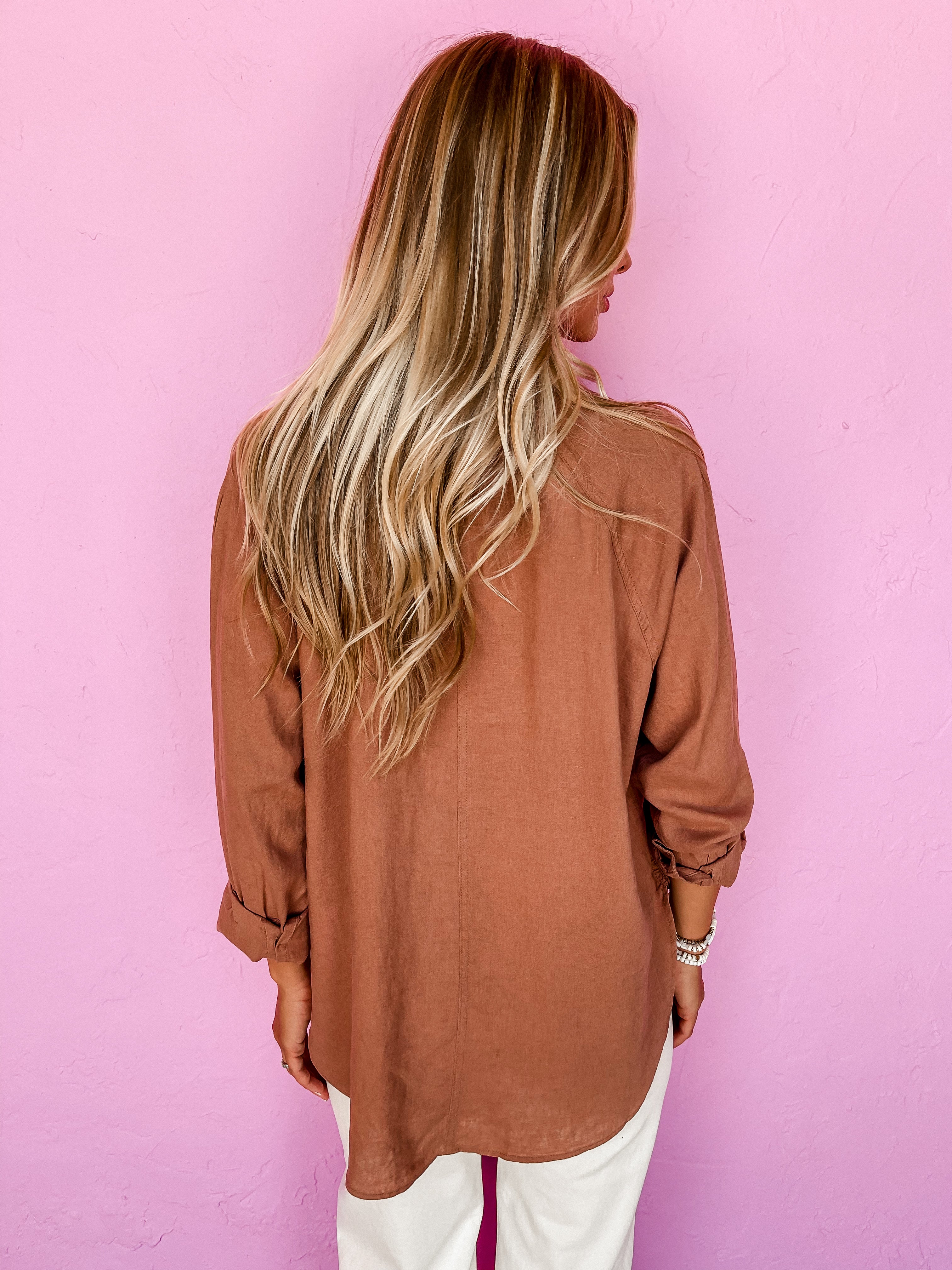 [Z Supply] The Perfect Linen Top-Mocha Mousse