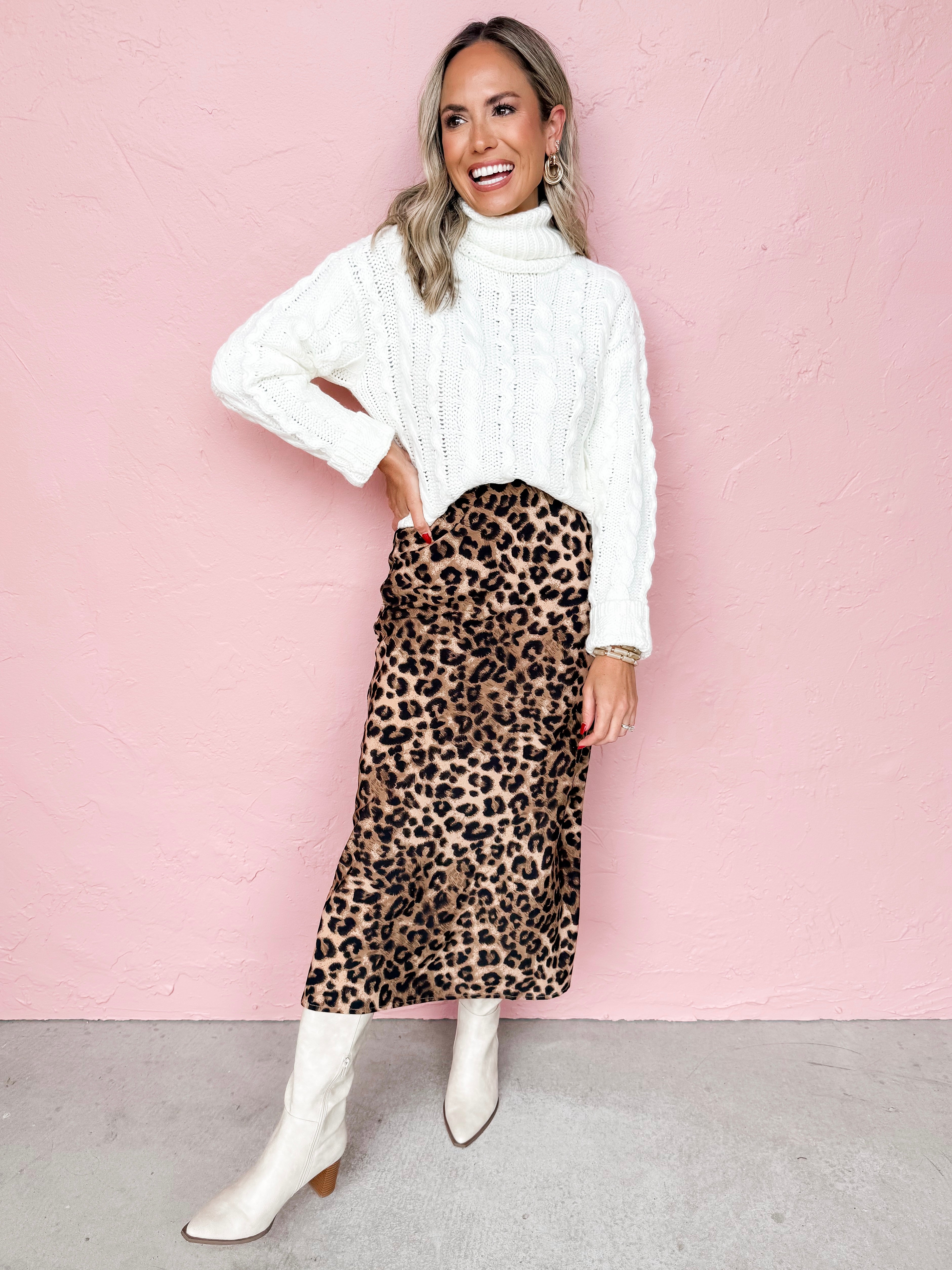 A Little Extra Leopard Midi Skirt