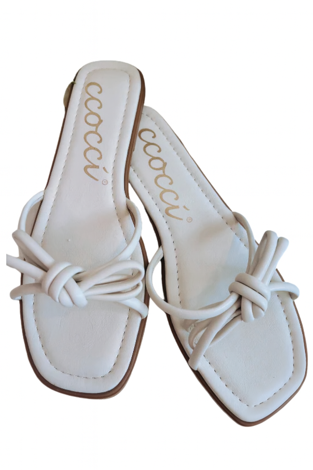 Ciara Bow Knotted Slide Sandal-Off White