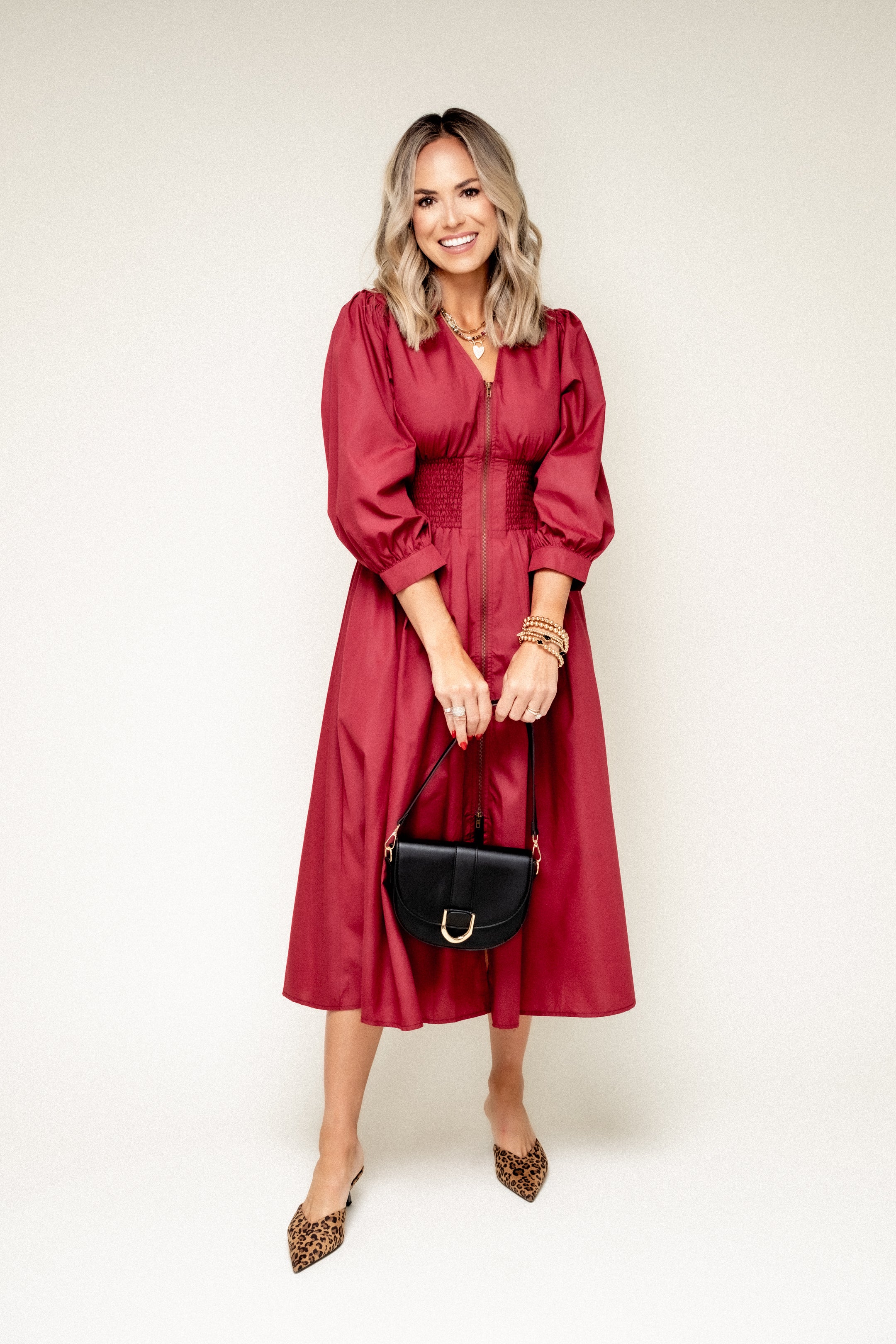 All Together Now V Neck Midi Dress-Garnet