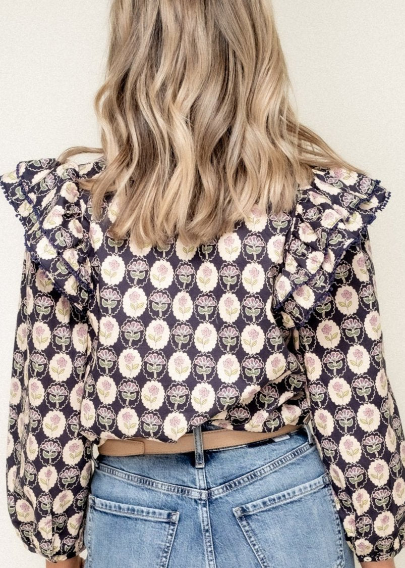 Many Directions Floral Medallion Top